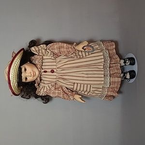 Delton Fine Collectables 18" Porcelain Doll Sassy Brunette